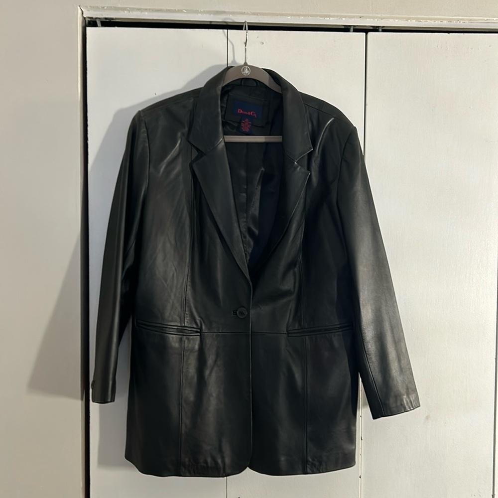 Black leather blazer